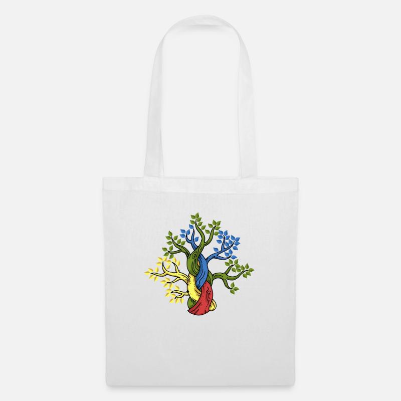 Baum Eiche Wald Naturliebhaber Äste Geschenk - Stoffbeutel - Weiß
