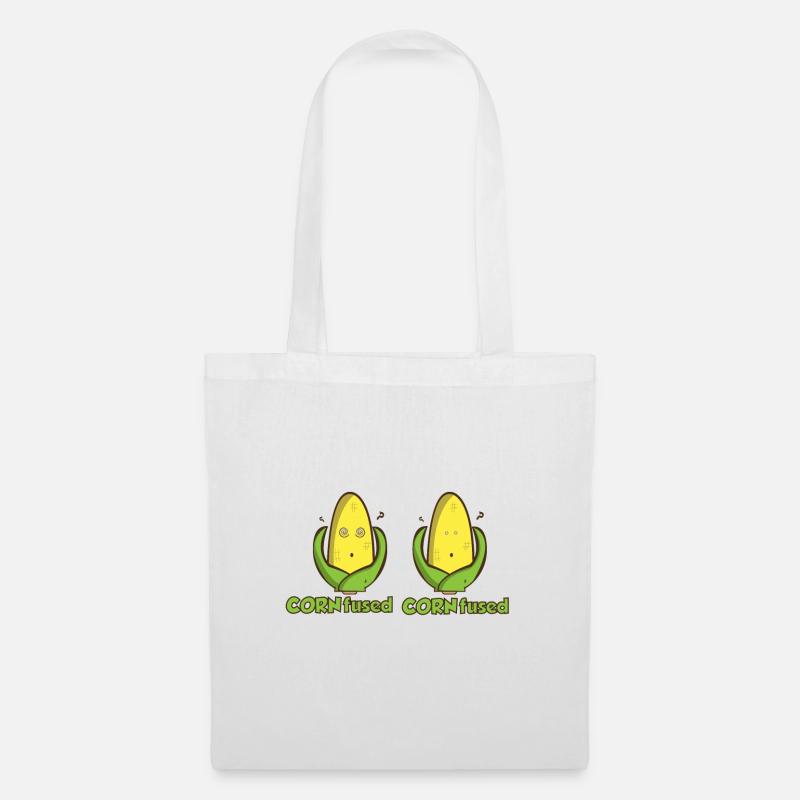 CORN fused! Mais Corn Spruch Geschenk Idee - Stoffbeutel - Weiß