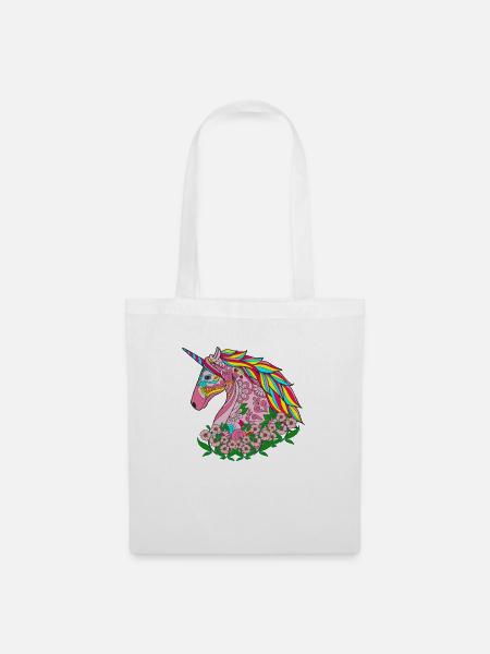 Mandala Einhorn - Stoffbeutel - Weiß