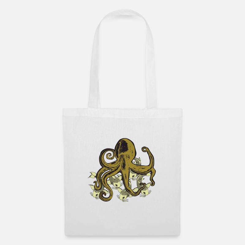 Koi meets Oktopus - Stoffbeutel - Weiß