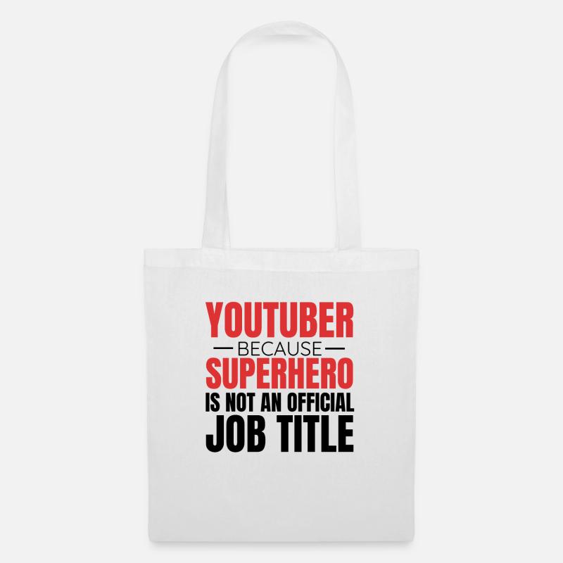 Youtube Vlog Youtuber Superheld - Stoffbeutel - Weiß