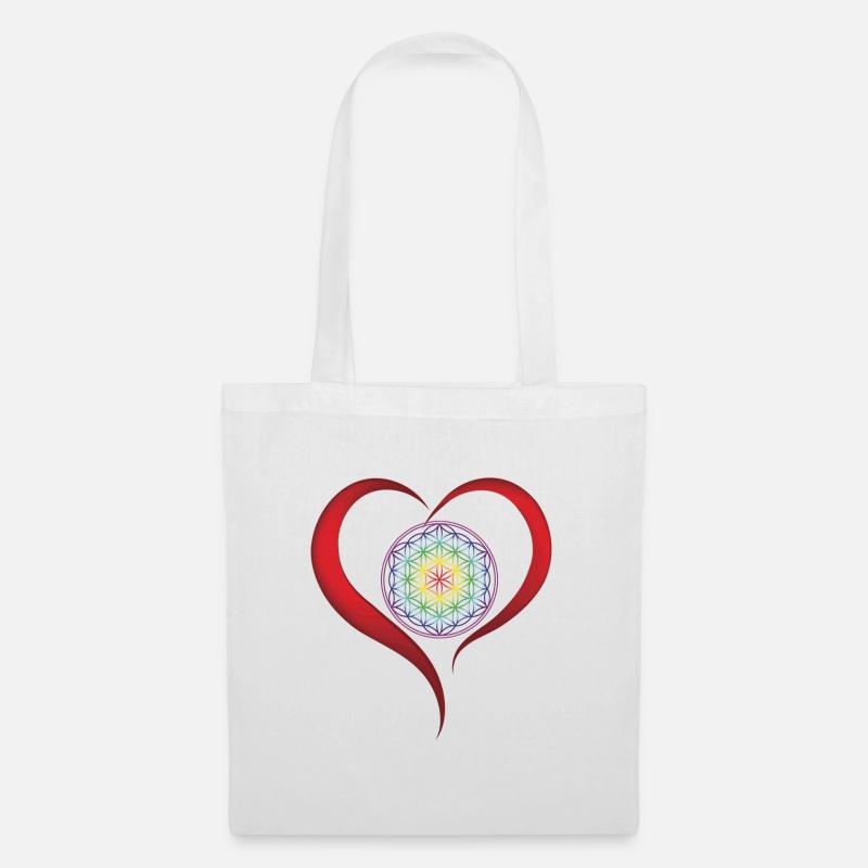 Blume des Lebens spirituell medititation chakra - Stoffbeutel - Weiß