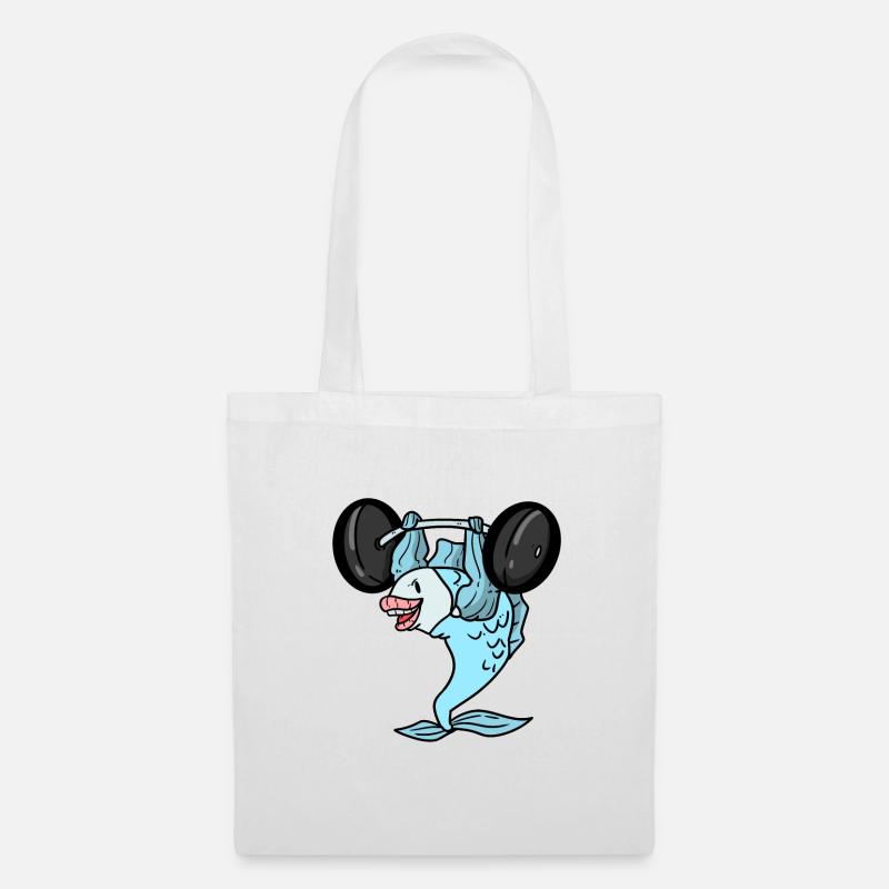 Poisson de pompage - Sac en tissu - blanc