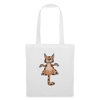 Yoga Cat Meditation Kitten Cartoon Funny - Tote Bag - white - Front