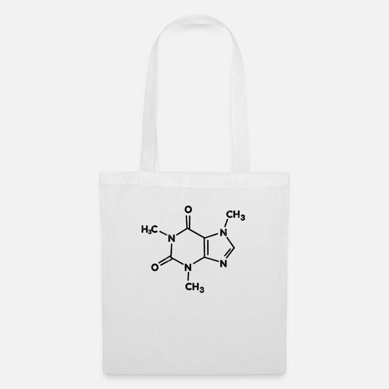 Kaffee Koffein Chemische Formel Lustig Geschenk - Stoffbeutel - Weiß