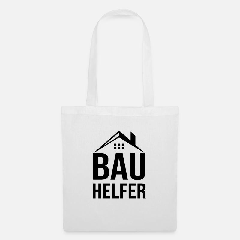Bauhelfer Richtfest Geschenkidee - Stoffbeutel - Weiß