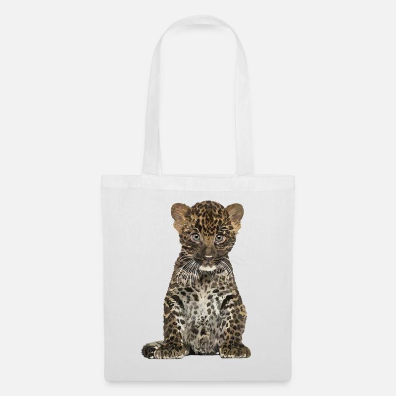 Leopard - Stoffbeutel - Weiß
