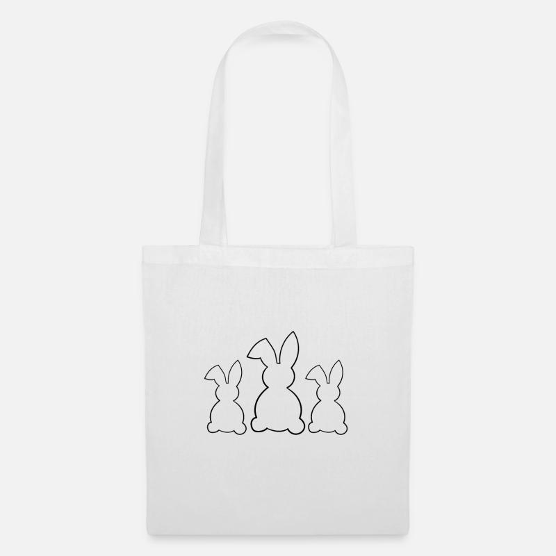 Three rabbits silhouette in black - Tote Bag - white