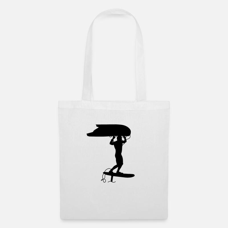 Surfen mit Wingfoil - Stoffbeutel - Weiß