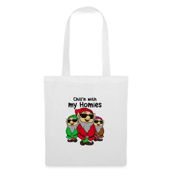 Noël Gnome, Gnome, Elfe de Noël - Sac en tissu - blanc - Devant