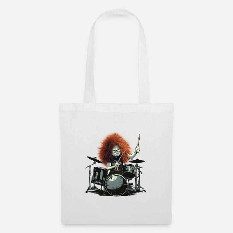 Drummer Crazy - Stoffbeutel - Weiß