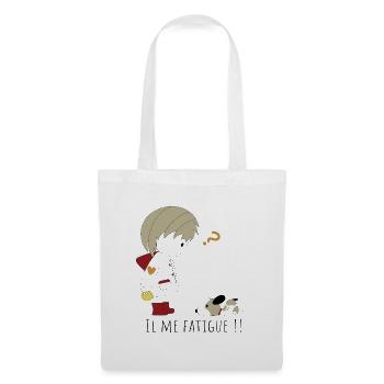 Loris et chien, il me fatigue - Sac en tissu - blanc - Devant