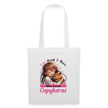 Just A Girl Who Loves Capybaras - Capybara Anime - Stoffbeutel - Weiß - Vorne