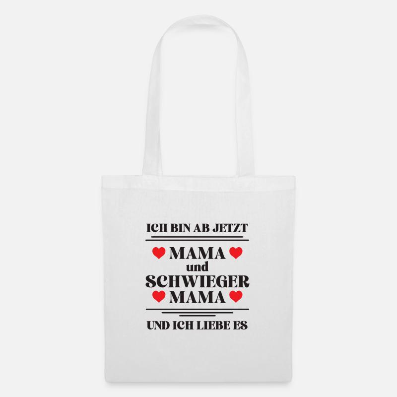 Mama und Schwiegermama Schwiegermutter Brautmutter - Stoffbeutel - Weiß