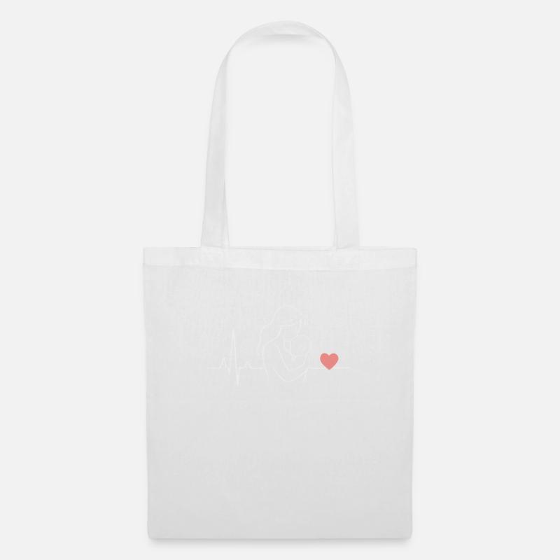 Herzschlag Design Mama Liebe Kind Mutter Muttertag - Stoffbeutel - Weiß