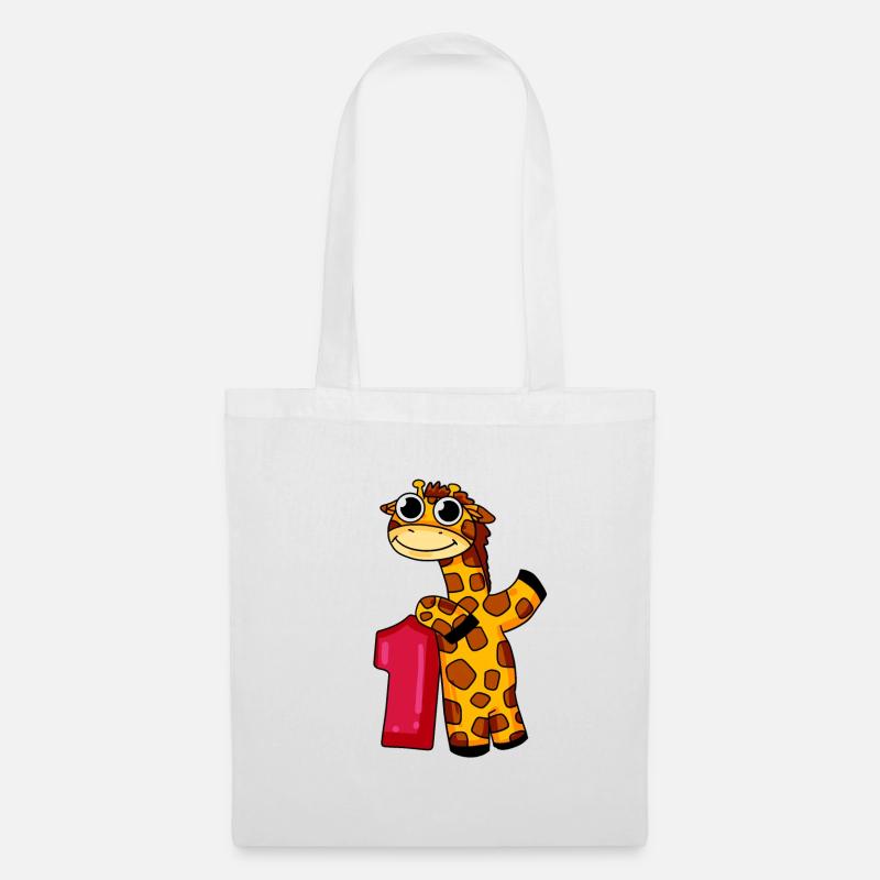 1. Geburtstag Giraffe 1.Klasse Geschenk - Stoffbeutel - Weiß