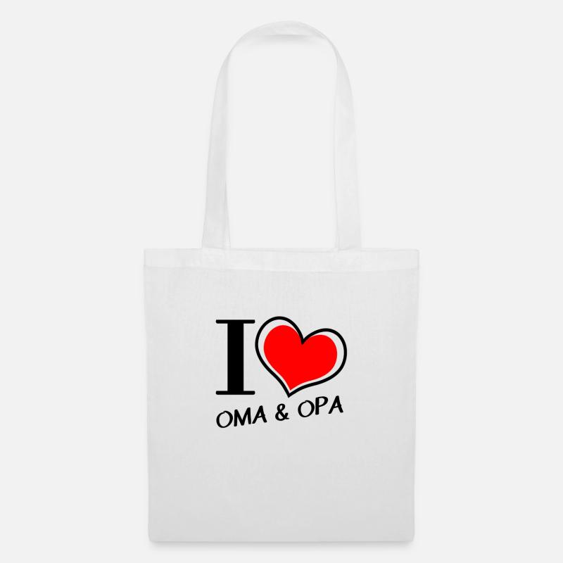 Ich liebe Oma Opa - Stoffbeutel - Weiß