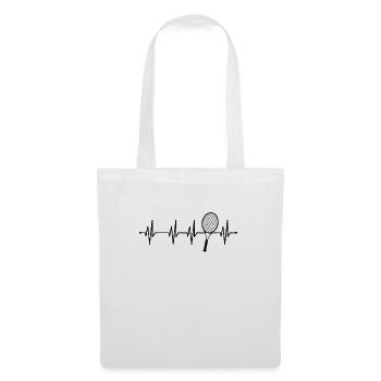 Battements de coeur ECG Tennis Rack - Sac en tissu - blanc - Devant