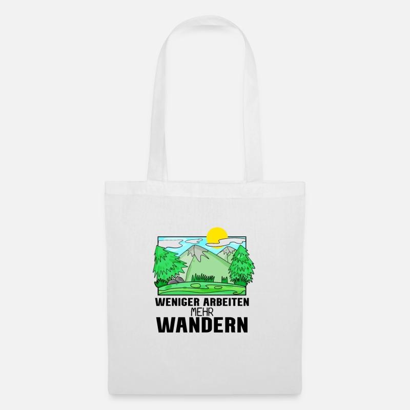Wandern Berge Wanderer - Stoffbeutel - Weiß