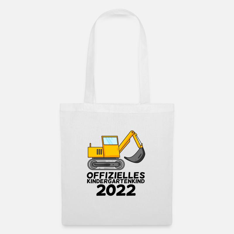 Kindergarten Kind Bagger Schule Einschulung 2022 - Stoffbeutel - Weiß