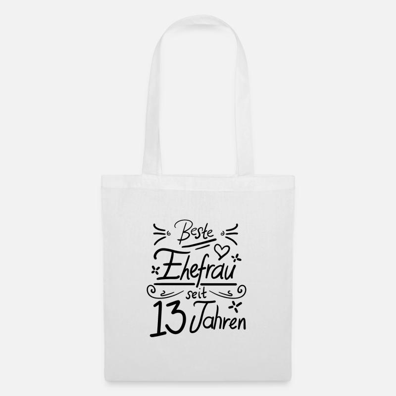 13 Hochzeitstag - Beste Ehefrau seit 13 Jahren - Stoffbeutel - Weiß