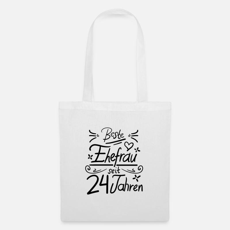 24. Hochzeitstag Ehe Geschenk - Stoffbeutel - Weiß