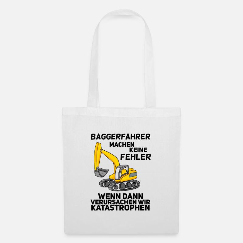 Bauarbeiter Baggerfahrer Bagger - Stoffbeutel - Weiß
