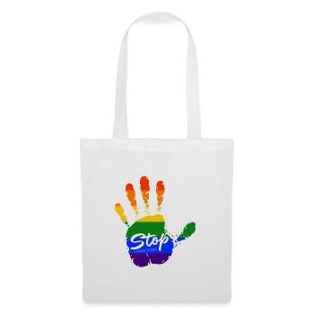 stop homophobia - LGBTQ CSD Gay Pride - Stoffbeutel - Weiß - Vorne