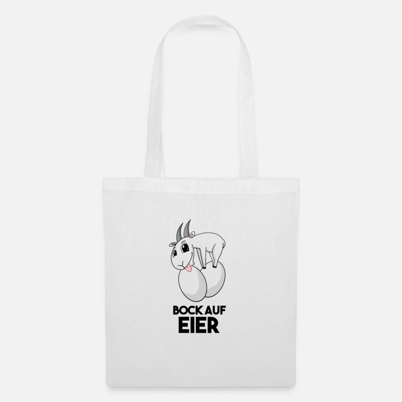 Bock auf Eier - Ziege Ziegenbock - Stoffbeutel - Weiß