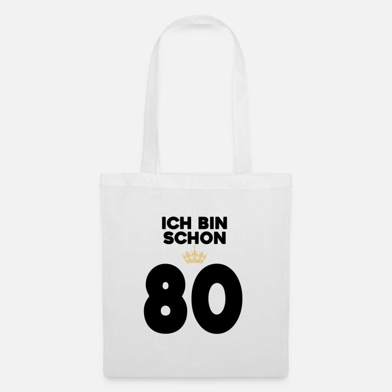 80 Geburtstag - 80 Jahre - Stoffbeutel - Weiß