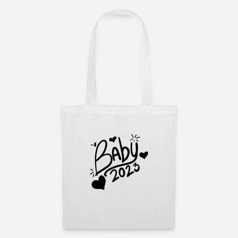Bébé 2023 Grossesse Enceinte - Sac en tissu - blanc