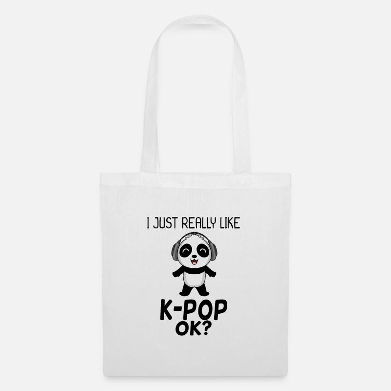 k Pop Spruch Panda - Stoffbeutel - Weiß