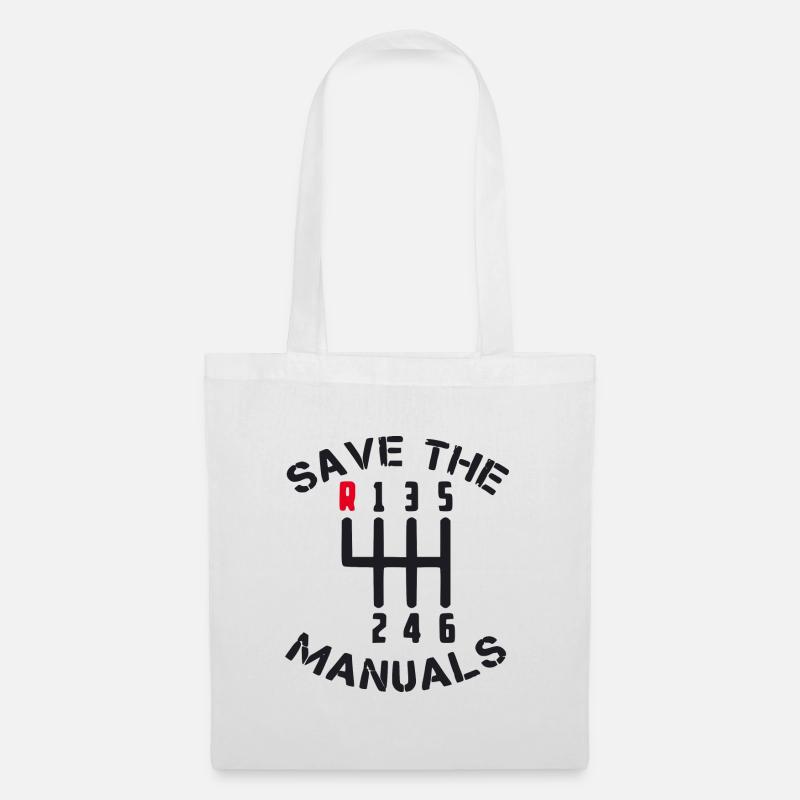 Save The Manuals Car Tuning Race Turbo Boost - Stoffbeutel - Weiß