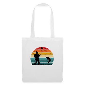 Sunset Fishing Band Rétro Pêche Vintage - Sac en tissu - blanc - Devant
