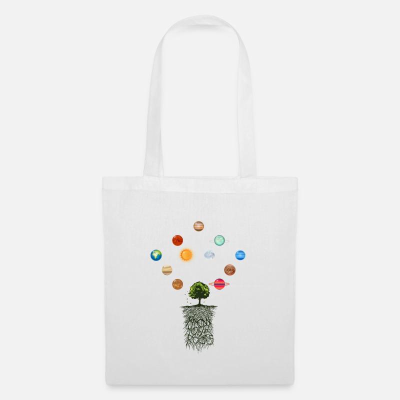 Planet solar system tree sun earth moon children - Tote Bag - white
