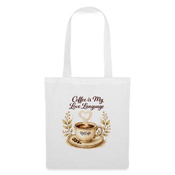 coffe_ist_my_live_language - Stoffbeutel - Weiß - Vorne