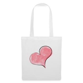 Heart Watercolor Pink - Tote Bag - white - Front