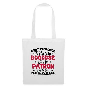 Compliqué d'être un bogosse et un patron - Sac en tissu - blanc - Devant