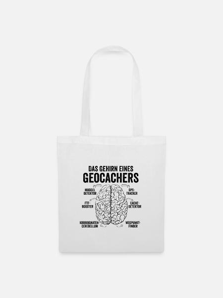 Geocaching - Das Gehirn eines Geocachers - Stoffbeutel - Weiß
