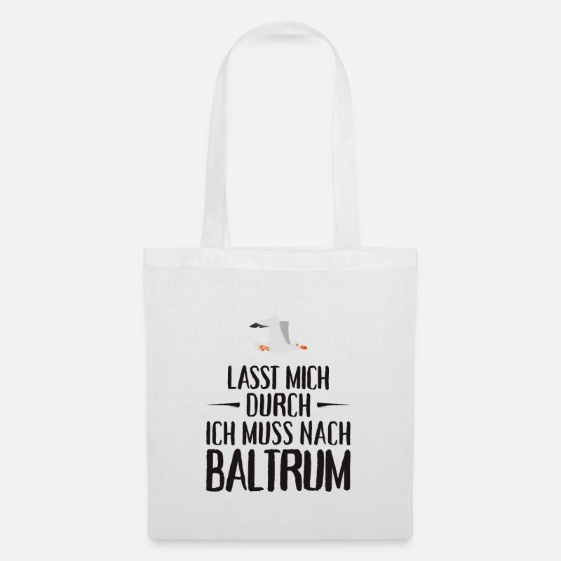 Lasst mich durch ich muss nach Baltrum Möwe - Stoffbeutel - Weiß