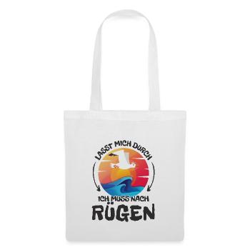 Lasst mich durch nach Rügen Möwe Sonne Strand - Stoffbeutel - Weiß - Vorne
