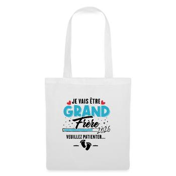 Cadeau Je vais être grand frère 2026 - Sac en tissu - blanc - Devant