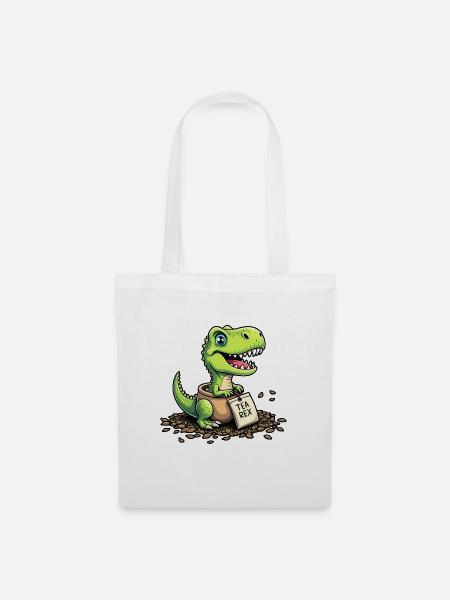 Tea Rex Dinosaurier Tee - Stoffbeutel - Weiß