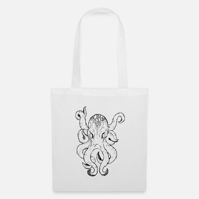 Krake - Stoffbeutel - Weiß