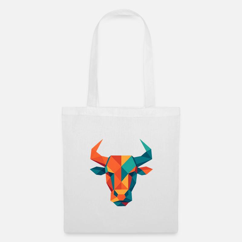 Stier | Stierkopf Print / Druck / Design - Stoffbeutel - Weiß