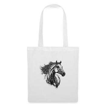 Etalon à crinière élégante dans le vent Portrait de cheval - Sac en tissu - blanc - Devant
