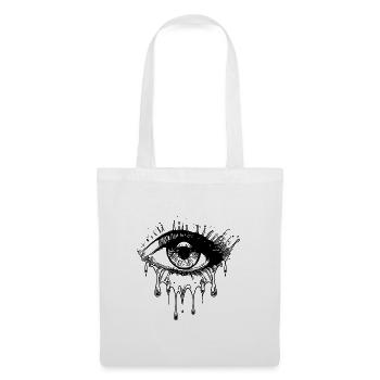 Weinendes Auge Realistischer Tattoo Style - Stoffbeutel - Weiß - Vorne