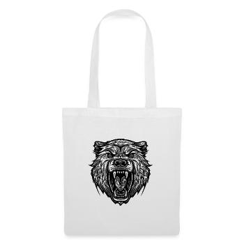 Wild bear's head with sharp teeth - Tote Bag - white - Front