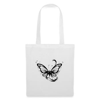 Pretty Tattoo Lines Style Butterfly - Sac en tissu - blanc - Devant