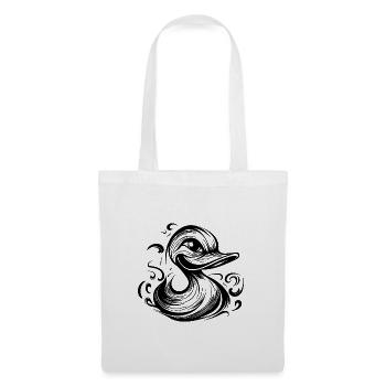 Funny grinning duck with huge beak - Tote Bag - white - Front